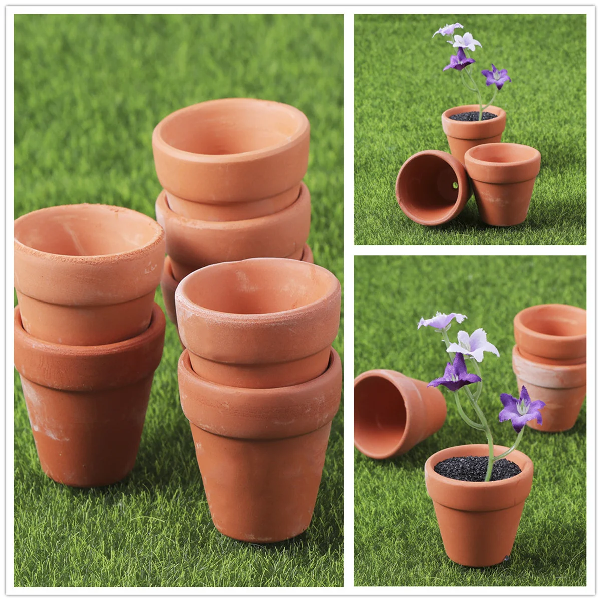 

20Pcs Succulent Flower Pot Container Ceramic Plant Pot 4.5x4.5x4cm Chic Simple Style for Indoor Office Desktop Garden Decoration
