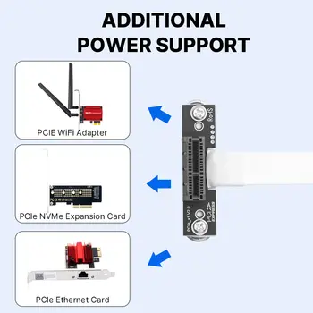 PCI Express X1 Riser kabel 90 stupňů pravoúhlý 100 mm PCI Express X1 na X1 extender Plug & play pro PCIE WiFi kartu/PCIE adaptér 6 nejlepší prodej PCI ISA adaptér - №4