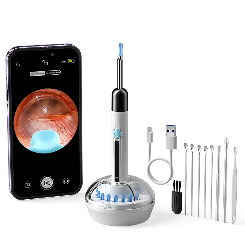 

Visual Ear Camera WIFI Ear Pick Ear Cleaning Kit Portable Digital Ear Wax Removal Tool HD1080P 4.2MM With 6LEDs Ear Spoon Case