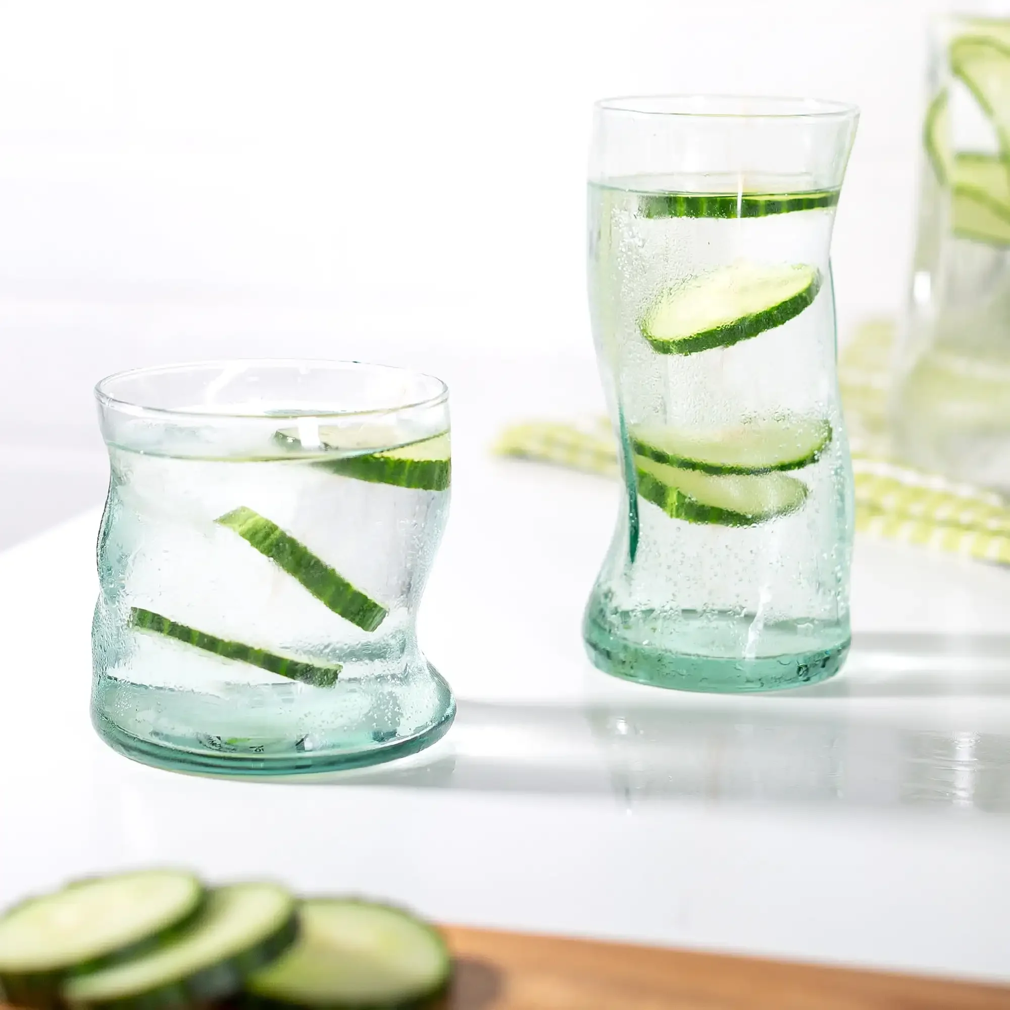 Clear Green Glassware, 14.9 oz