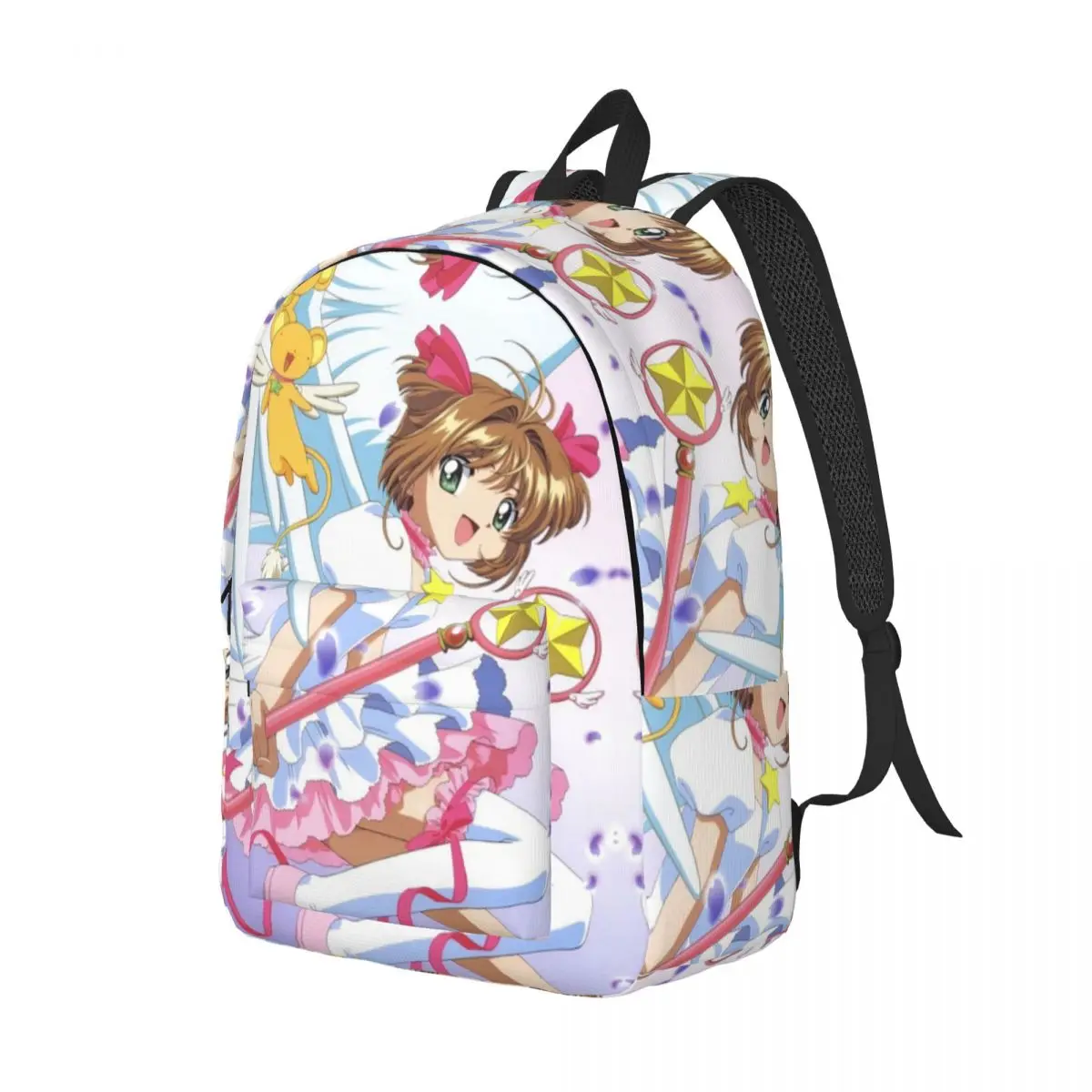 Sakura poster mochila estudante meninos meninas bookbag crianças saco de escola portátil sacos de ombro para homens