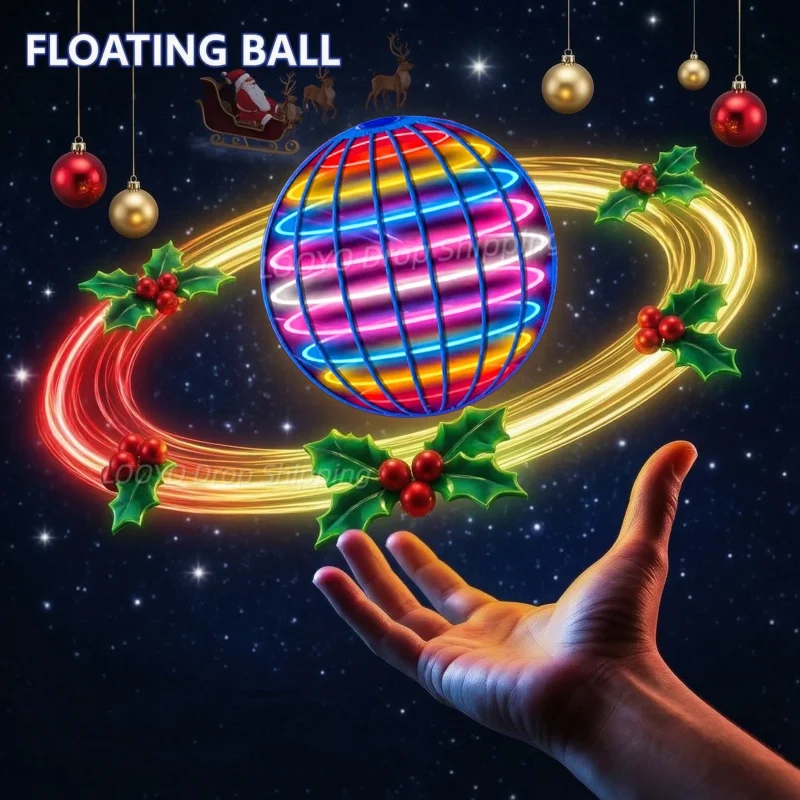 LED Colorful Flying Ball Automatic Boomerang Hover Orb Gyroscopic Anti-Gravity Black Tech Magic Flying Toys For Children's Gifts