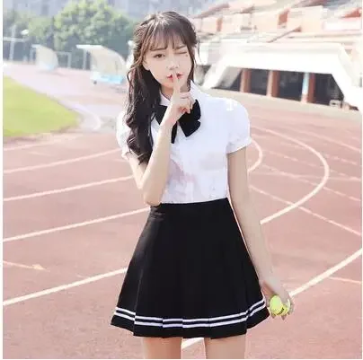 Summer Gril JK Uniforme scolastica Stile britannico Senior Middle School Gonna con bretelle Giovani ragazze