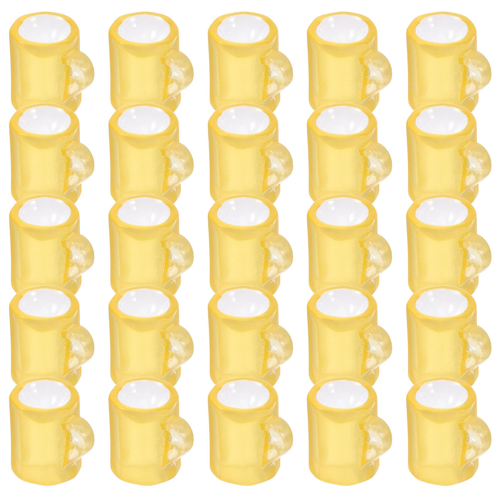 20 Stück Miniatur-Biergläser, 0,59 x 0,47 Zoll, klares Harzmaterial, vielseitige Basteldekoration für Versammlungen, kreative Geschenkidee