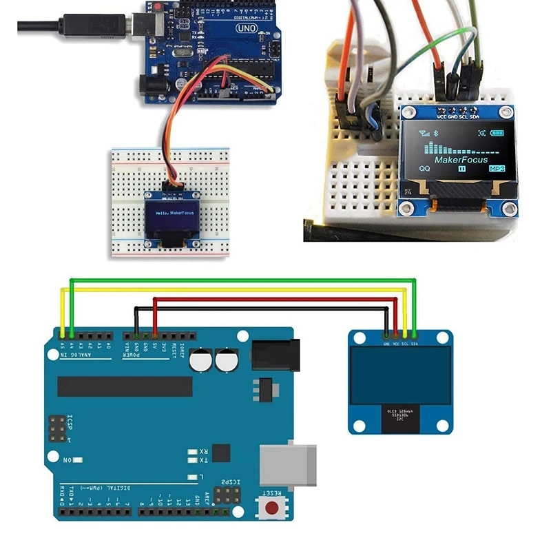 I2C OLED Display 0.96 Inch IIC Serial LCD LED Module SSD1306 128 64 For Arduino With 40 Pcs Dupont Wire