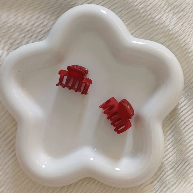 10Pcs vintage Red Color Frosted Geometric Heart Flower Small Hairpins Hair Clips Claw Barrettes For Women Girls Hair Accessories