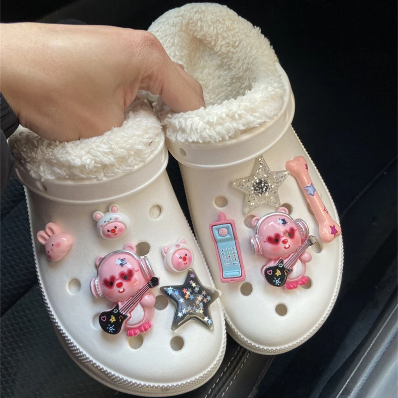 حيوان كرتوني لطيف صغير 3D سحر الأحذية ، ديكورات الأحذية ديي ، اكسسوارات لشرائح حقيبة جوج ، الصنادل قباقيب ، هدايا الأطفال