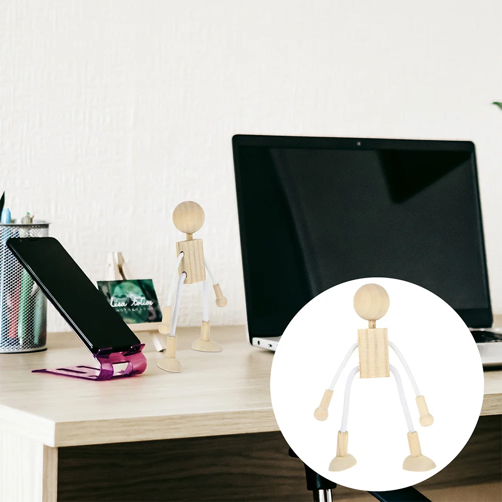 6 قطع من شخصيات الرسوم المتحركة الخشبية غير المكتملة، لوازم الرسم الإبداعي للأطفال، شخصية كرتونية خشبية