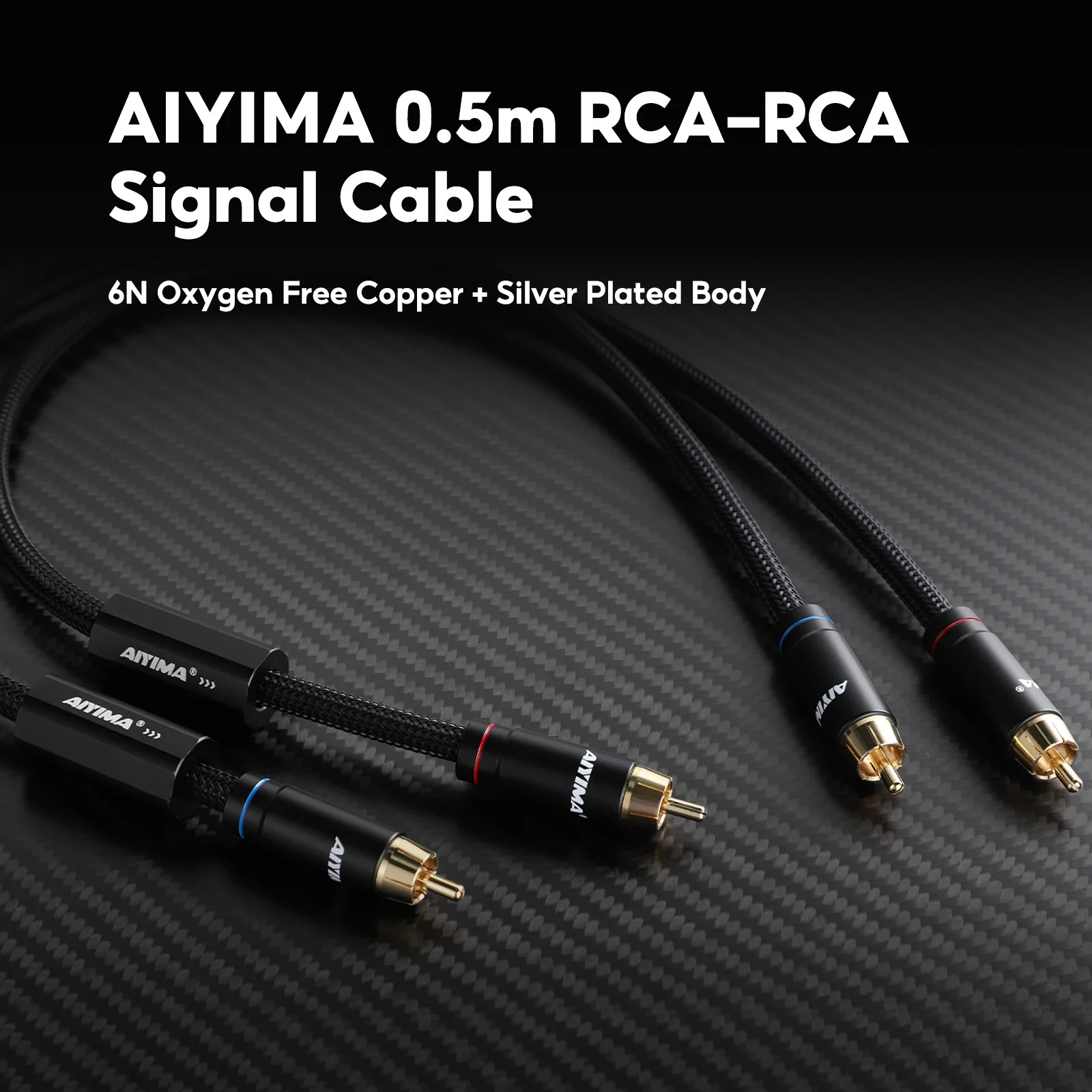 

AIYIMA Audio 2 RCA to 2 RCA Interconnect Cables HIFI Stereo 6N OFC Male to Male For Speaker Amplifier A80 /A07 max