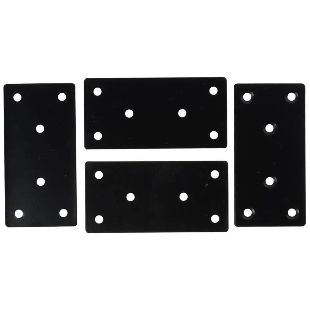 4PCS 3.94 x 1.97 inch Black Flat Mending Plate,Metal Bracket with Holes, Straight Steel Brace Fixing Joining Plate for Wood