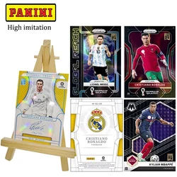 Panini Football Star Messi Ronaldo Mbappe High imitation Refraction Glitter Signature Holiday Gifts collection 2022 World Cup