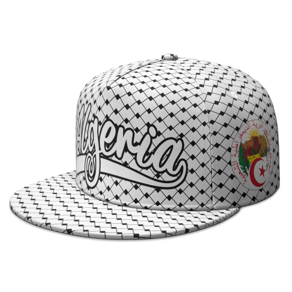 Algeria Youth Free Custom Made Name Photo Dza Islam Hip-hop Hat Diy Arabic Algerie Arab Print Text Logo DZ Flat Brimmed Cap