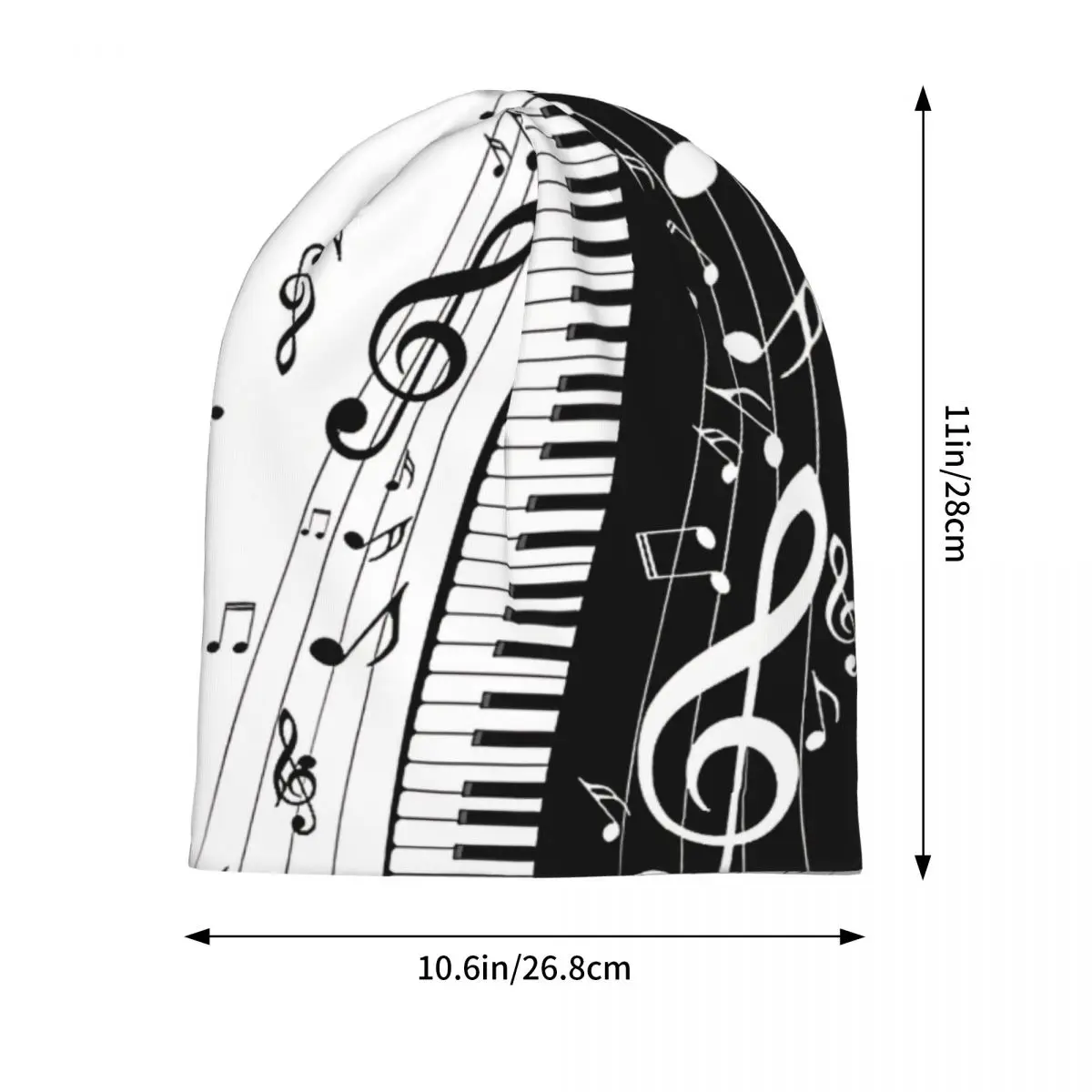 Minimalistic Piano Keys Bonnet Homme Fashion Thin Hat Music Pattern Art Skullies Beanies Caps For Men Women Creative Fabric Hats