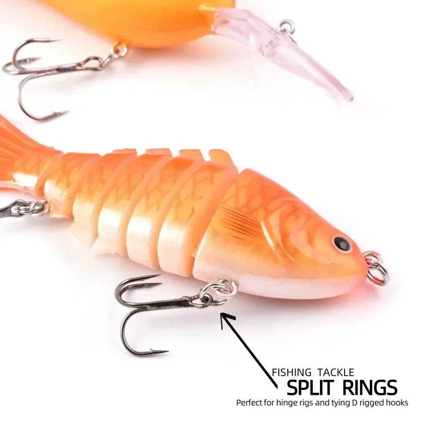 50pcs/box Fishing Split Rings Crank Hard Bait Snap Silver Stainless Steel Double Loop Split Open Carp Fishing Lure Pesca