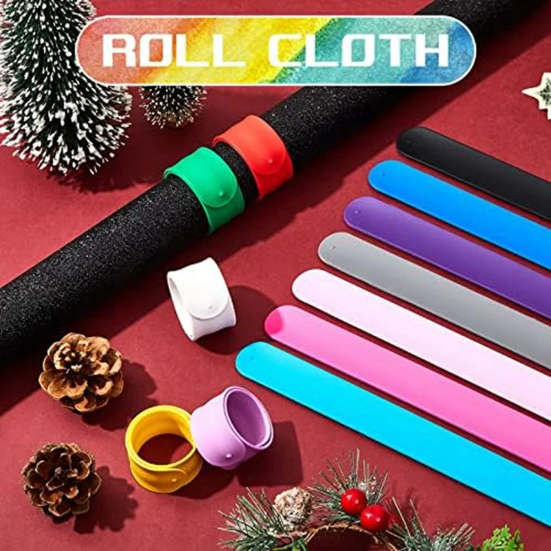 12Piece Silicone Flip Wrapping Paper Holder Stabilizer Slap Bands For Storage Organization