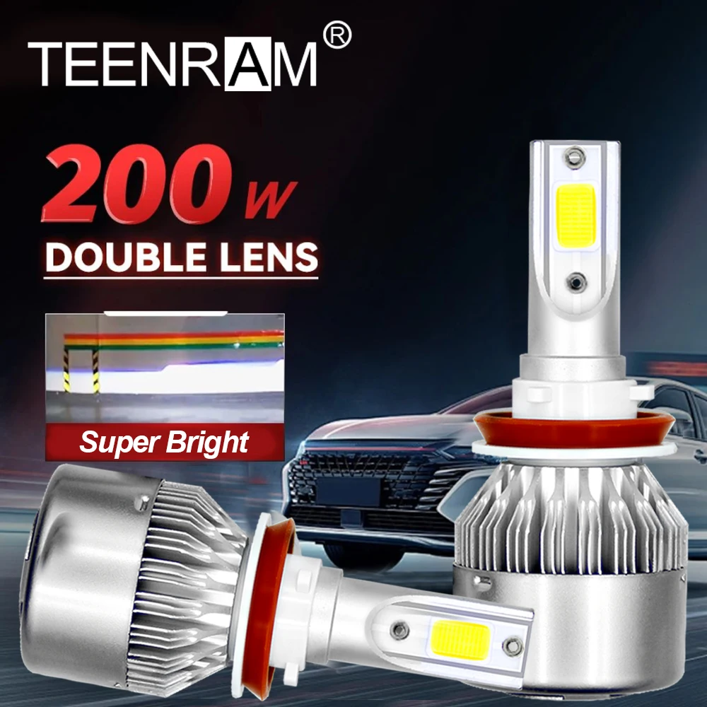 30000LM H7 H4 Canbus LED Headlight 200W High Power H11 H1 H8 H9 H13 9005 HB3 9006 HB4 Turbo Auto Lamps 6000K Car Fog Lights 12V