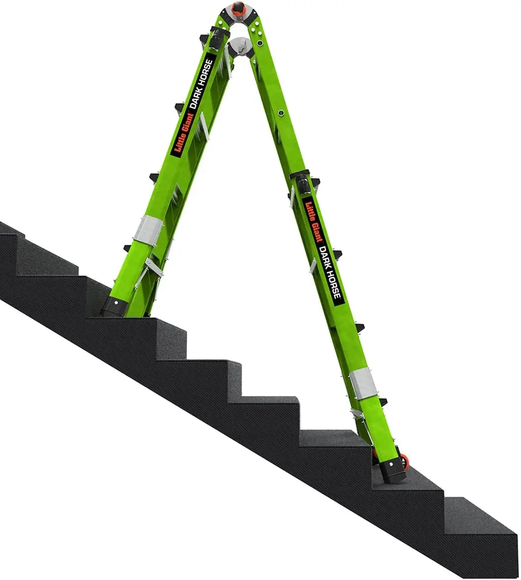 Little Giant Ladder Systems Dark Horse 2.0 M17 Escalera multiposición de 17 pies Tipo de fibra de vidrio 1A 300 libras Grado de peso (16117-001)