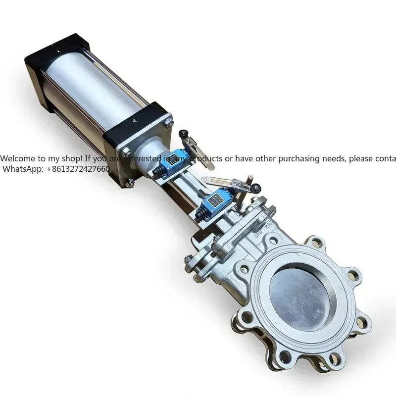 Single/bi-directional SS316 knife double acting pneumatic valve DI/WCB/SS body 3\ 