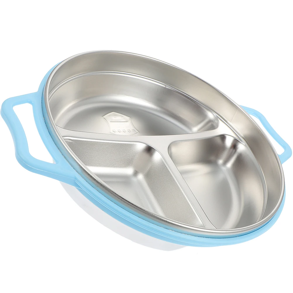 

Stainless Steel Divided Plates Kids Adult Compartment Tray Safe Food Grade Oven Microwave Dishwasher Portion Control Diet Snack