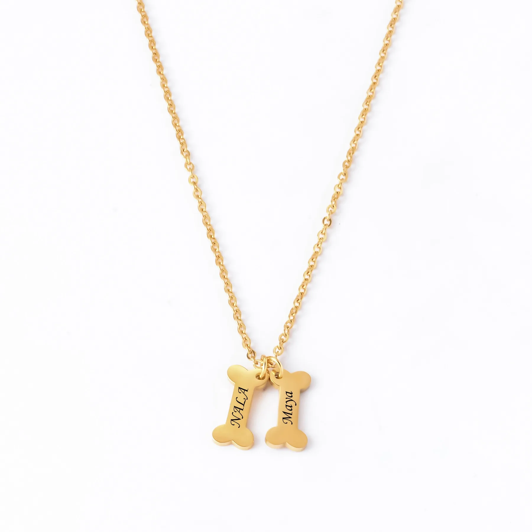 تذكار جنازة الحيوانات الأليفة - قلادة على شكل عظمة بتصميم إبداعي، للجنسين، قلادة تذكارية مجوهرات جنائزية. اسم عيد ميلاد الحيوانات الأليفة DIY.