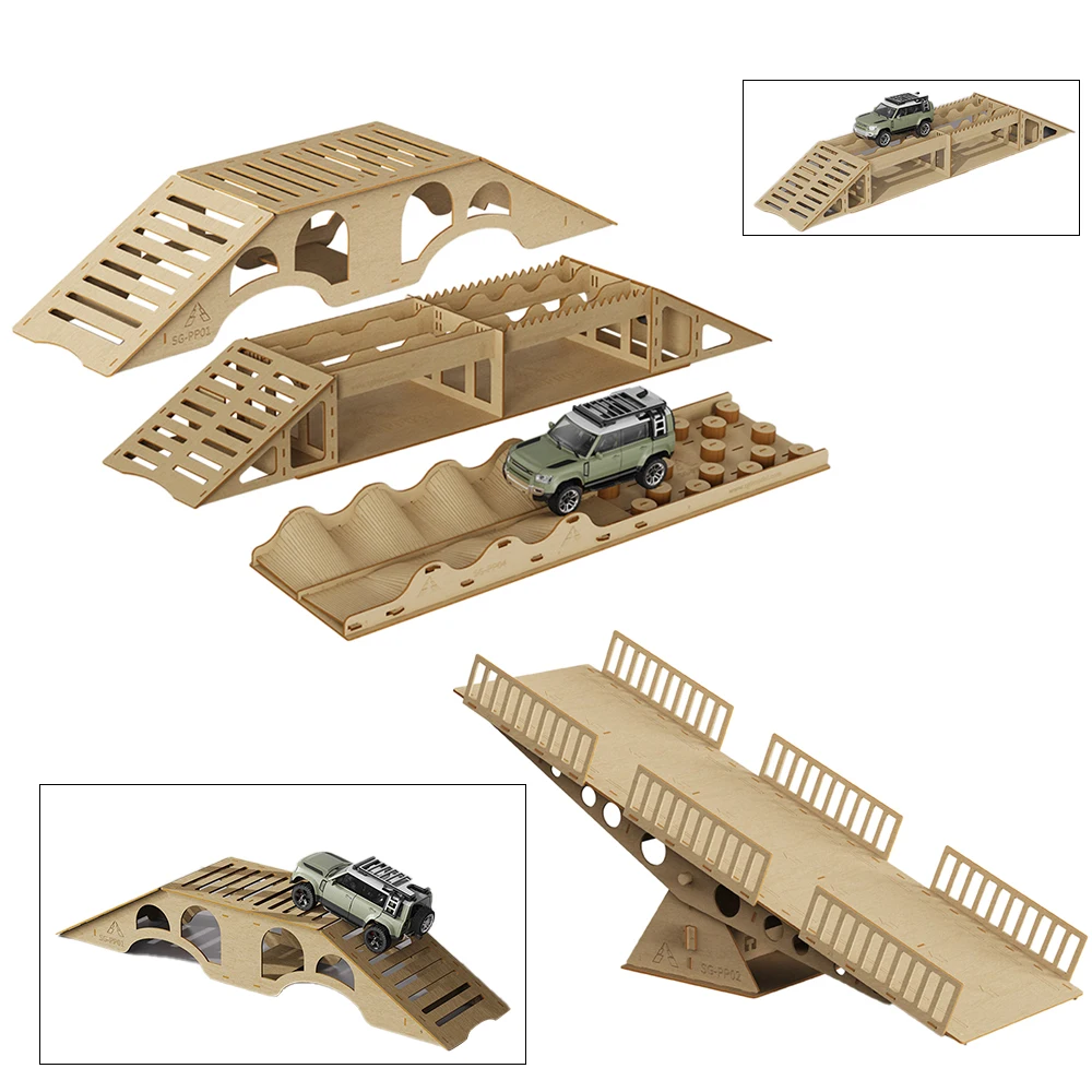 Parts Wooden Simulation Off-road Obstacles for 1/18 1/24 RC Crawler Model Car Adult Children's Toys Assembly Props