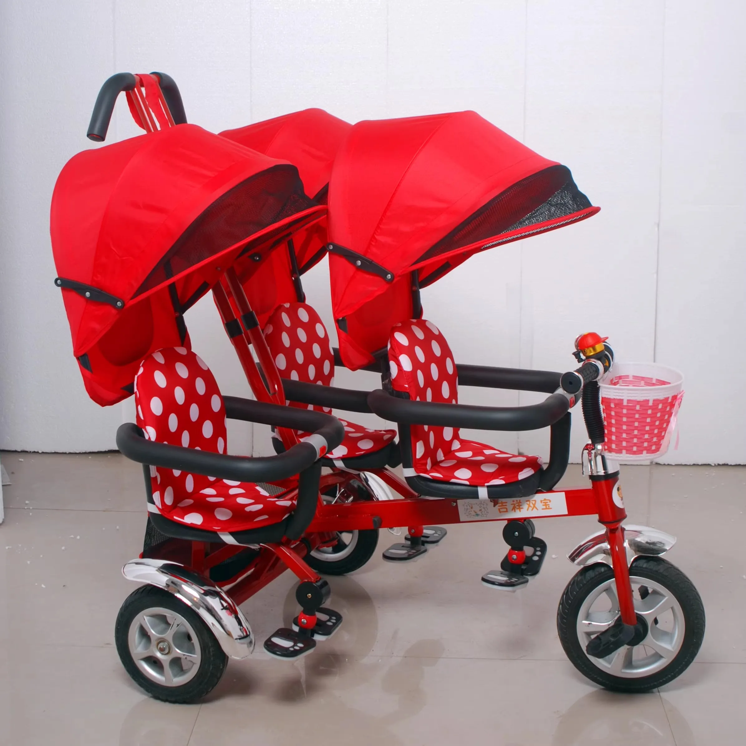 Dreifach dreirad, Neuankömmling Kinderwagen mit Regenschirm, drei Sitze 3 Kinderwagen