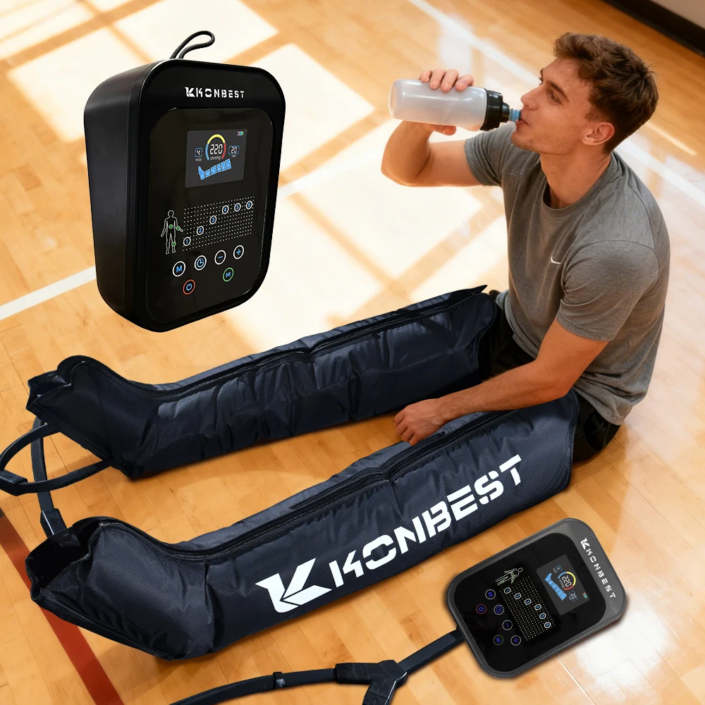 Sequential Compression Leg Recovery System Massager Air Compression Boots with 6 Cavity for Circulation and Muscle Recovery