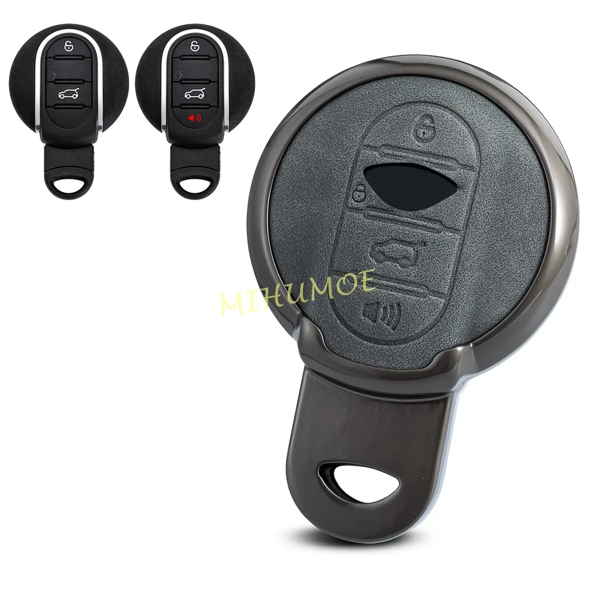 

For Mini Cooper S ONE Convertible Countryman Clubman F54 F55 F56 F57 F60 Metal Leather Car Key Case Cover Remote Fob Accessories