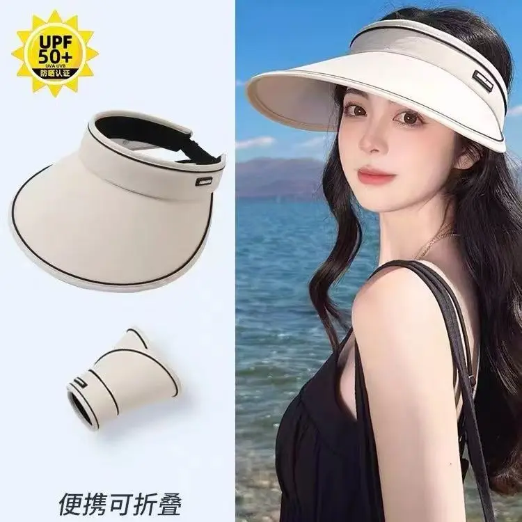 

New summer empty top sun hat children's summer sun hat sunscreen face cover ultraviolet cycling candy hat versatile