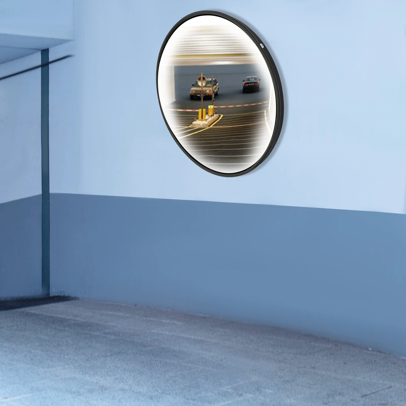 

12-дюймовое выпуклое угловое зеркало — широкоугольное защитное зеркало для слепых пятен и гаража — используется для офиса, склада и защиты от кражи