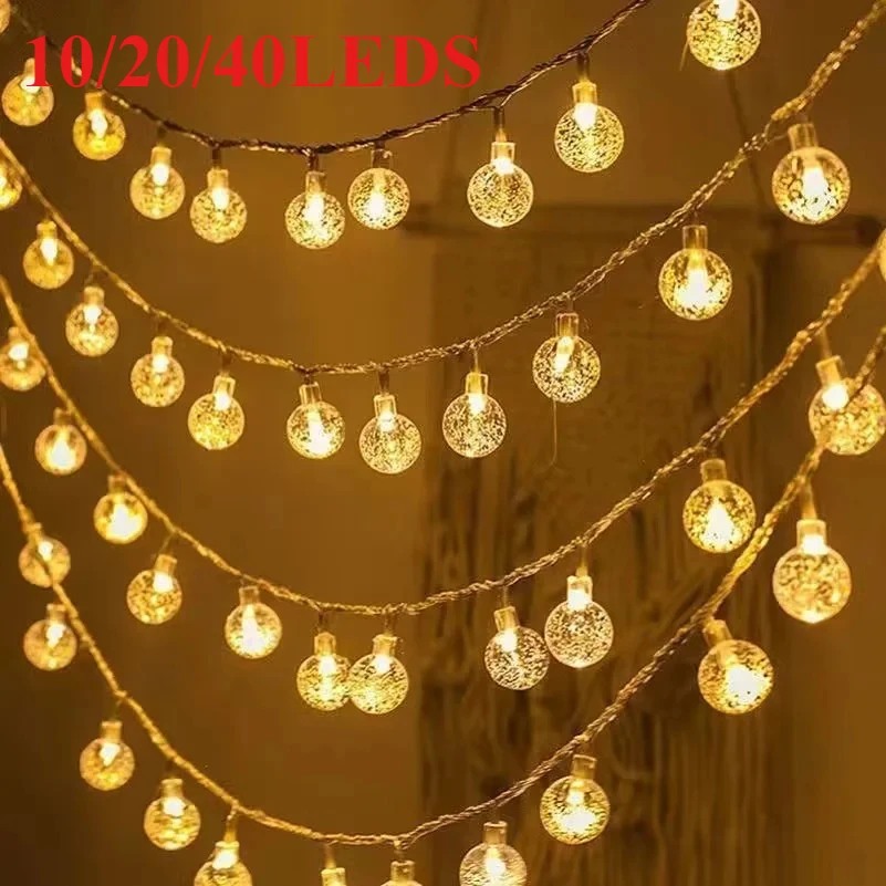 

1.5M/3M/6M LED Crystal Ball String Lights Outdoor Lamp Battery USB or Battery Power Romantic Bubble Ball Fairy Light Decoration
