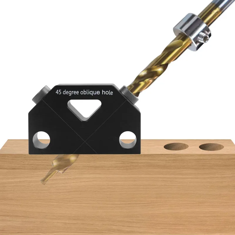 

45° Punch Locator Angle Woodworking Tool Hole Screw Jig Positioner Drilling Kit Dowel Drill Guide Joiner DIY Auxiliary Tools
