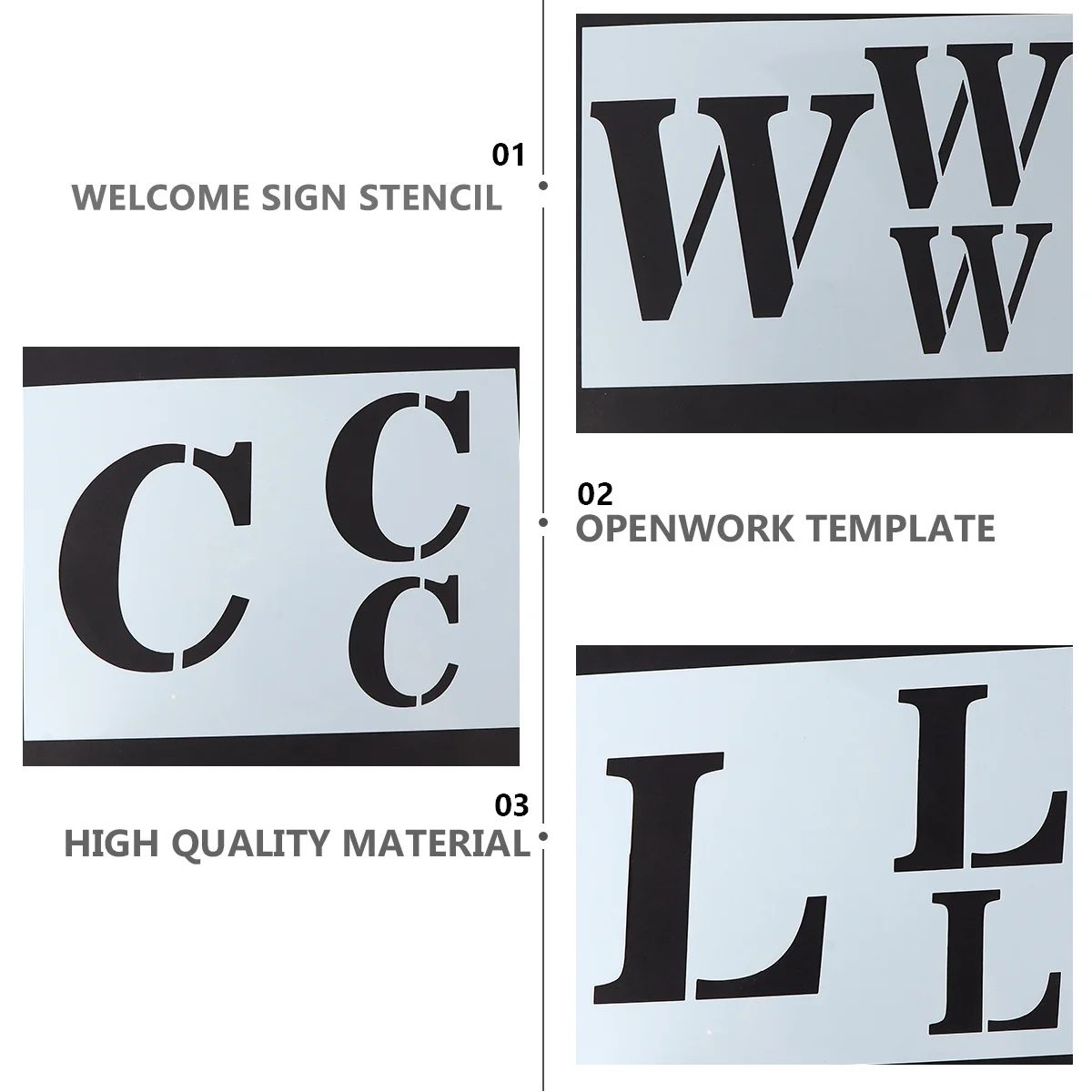 

8Pcs Large Welcome Sign Stencils Reusable Painting Templates for Home Wall Wood DIY Crafts Welcome Sign Stencil