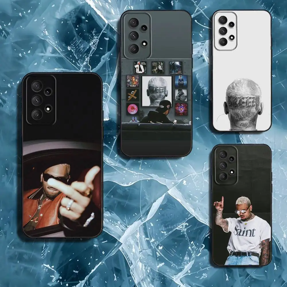

Rapper USA C-Chris B-Brown Phone Case For Samsung Galaxy A13,A21s,A22,A31,A32,A52,A53,A71,A80,Soft Black Shell