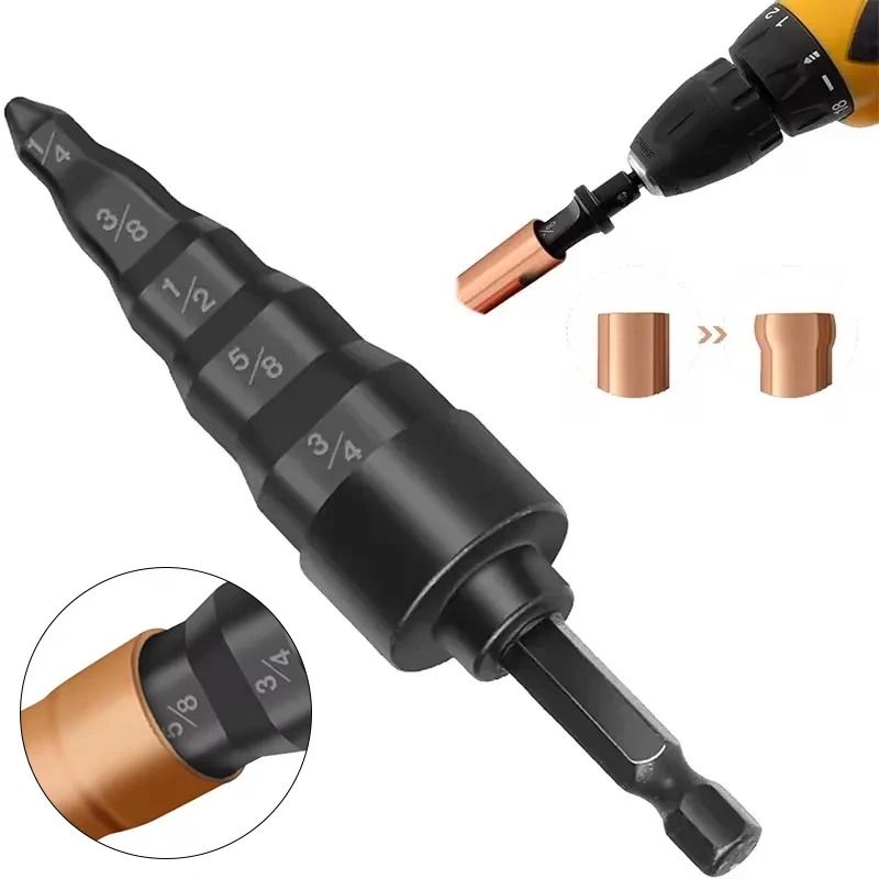 5 In 1 Copper Tube Expander Pipe Expander Dril Electric Repair Support Swaging Tool Drill Bit Expander Flaring Tool High Quality