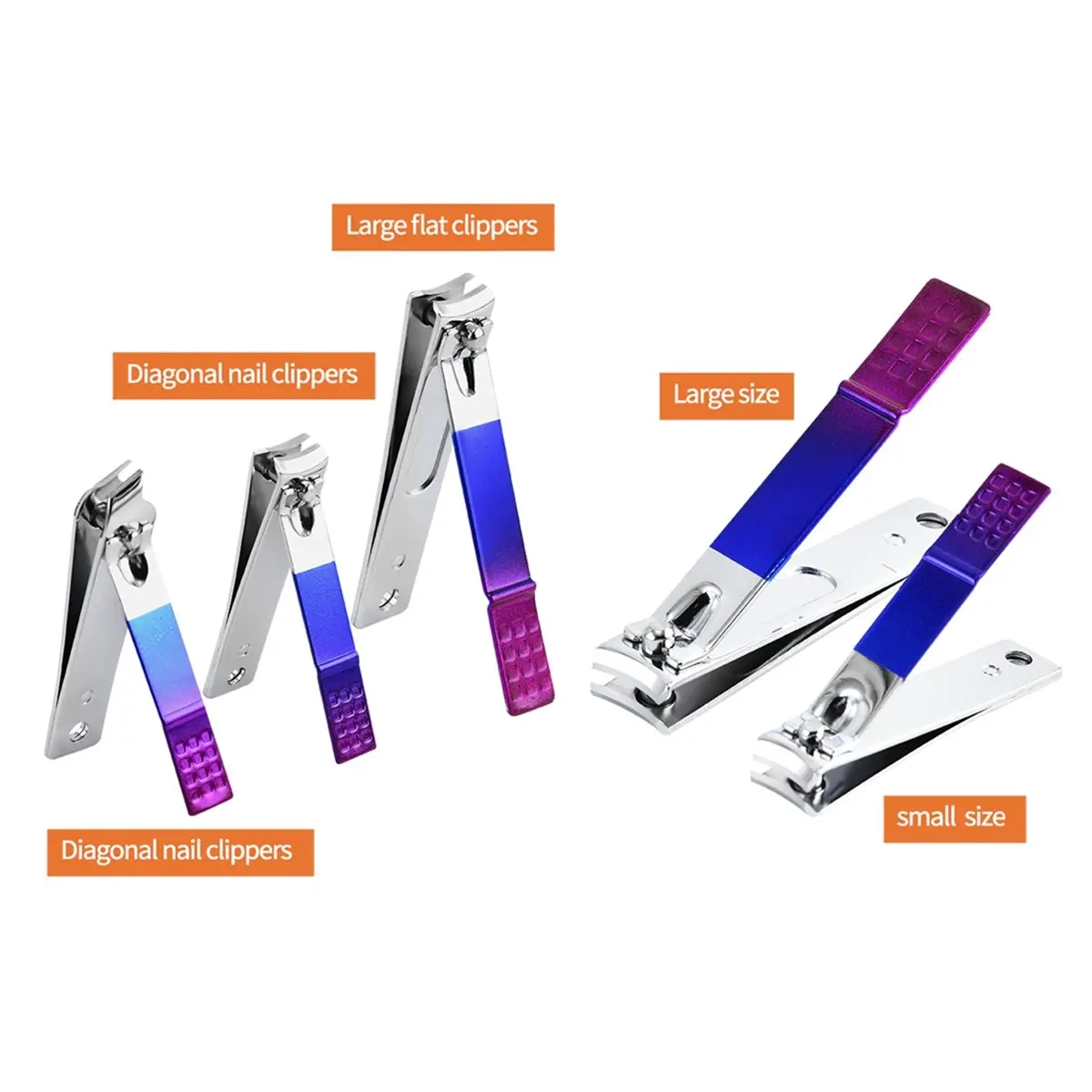 [N84R] 30 in 1 Nail Clipper Set Blue-Red Anti Splash Fingernail Cutter Stainless Steel Nail Scissor Cuticle Tools