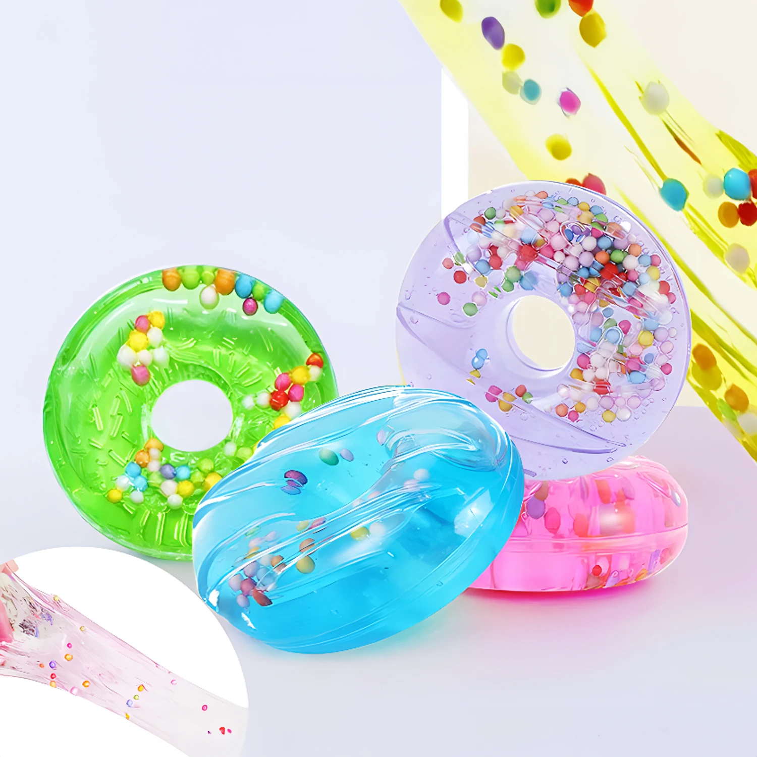 Sweet Donut Crystal Mud Slime Stress Reliever Bubble Gel Fruit Decoration Stress Reliever