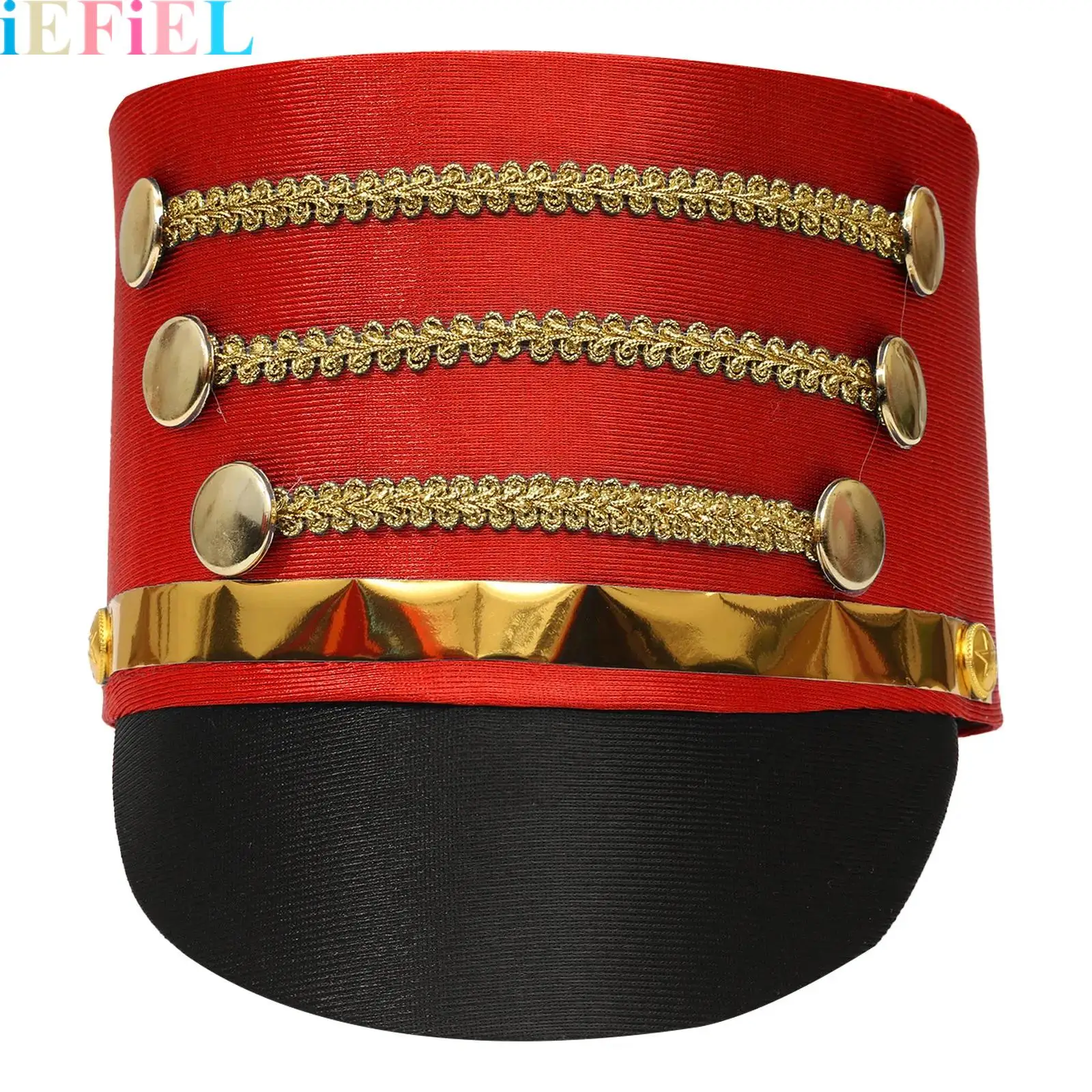 

Drum Major Hat Drumband Majorette Ring Master Top Hat Toy Soldier Cap for Conductor Costume Carnival Cosplay Party