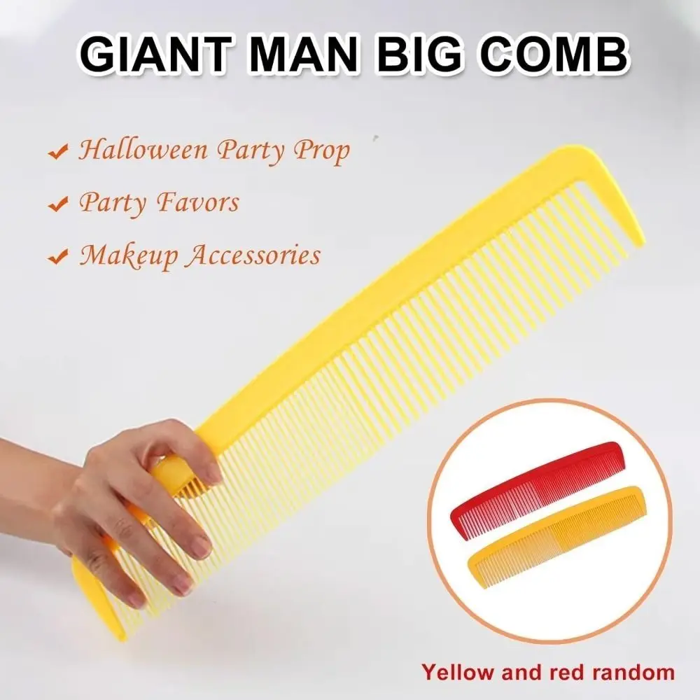 Peine grande portátil ligero para Halloween, peine de plástico delicado de dientes anchos, decoración de mascarada, peine grande gigante compacto para fiesta