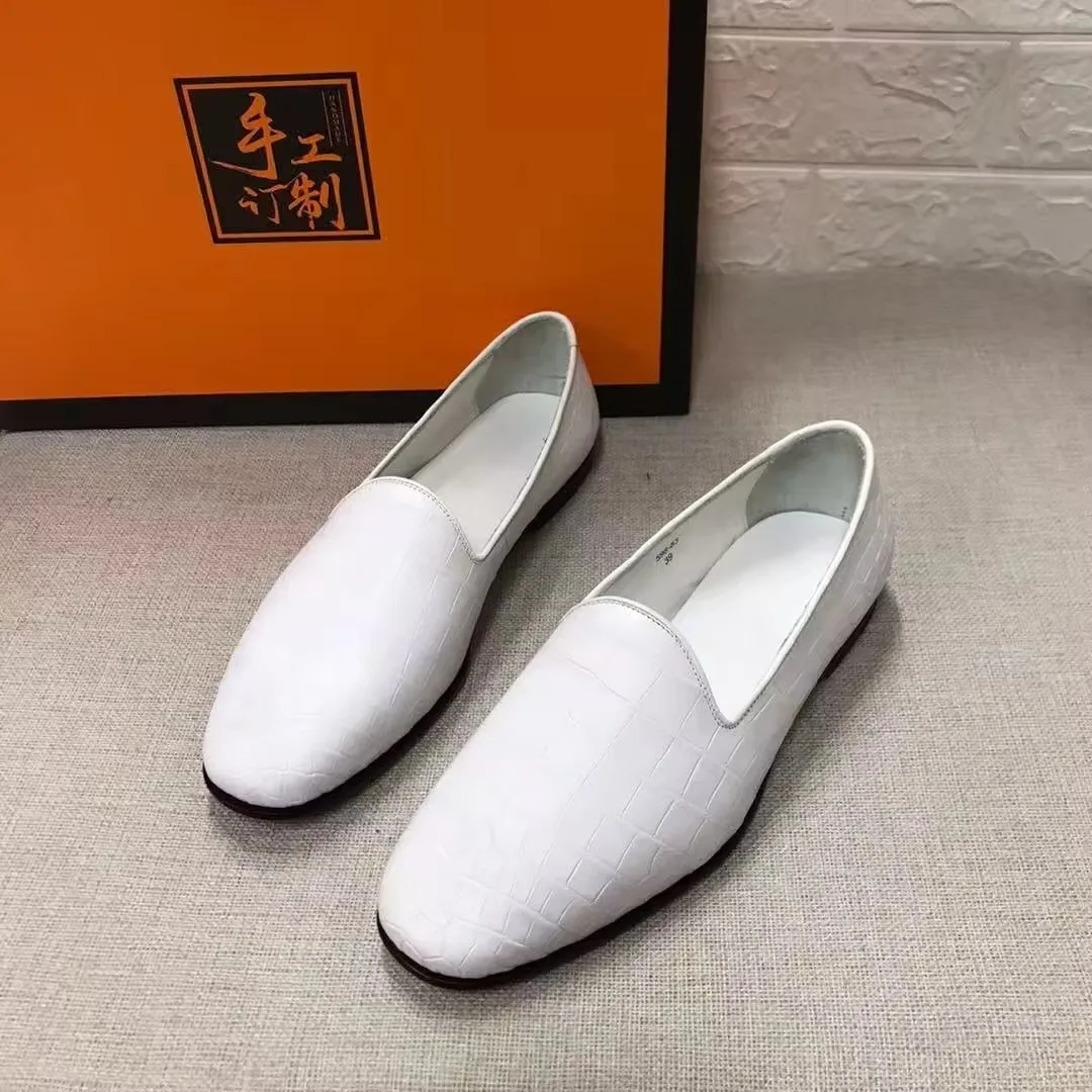 yinshang new men leisure shoes male crocodile shoes white shoes lazy shoes Shopping and driving