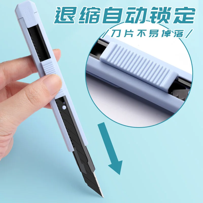 Stationery Utility Knife Metal 30° Small Paper Cutter Self-Locking Design For Unboxing Cut Tool Art Supplies Blade 9MM