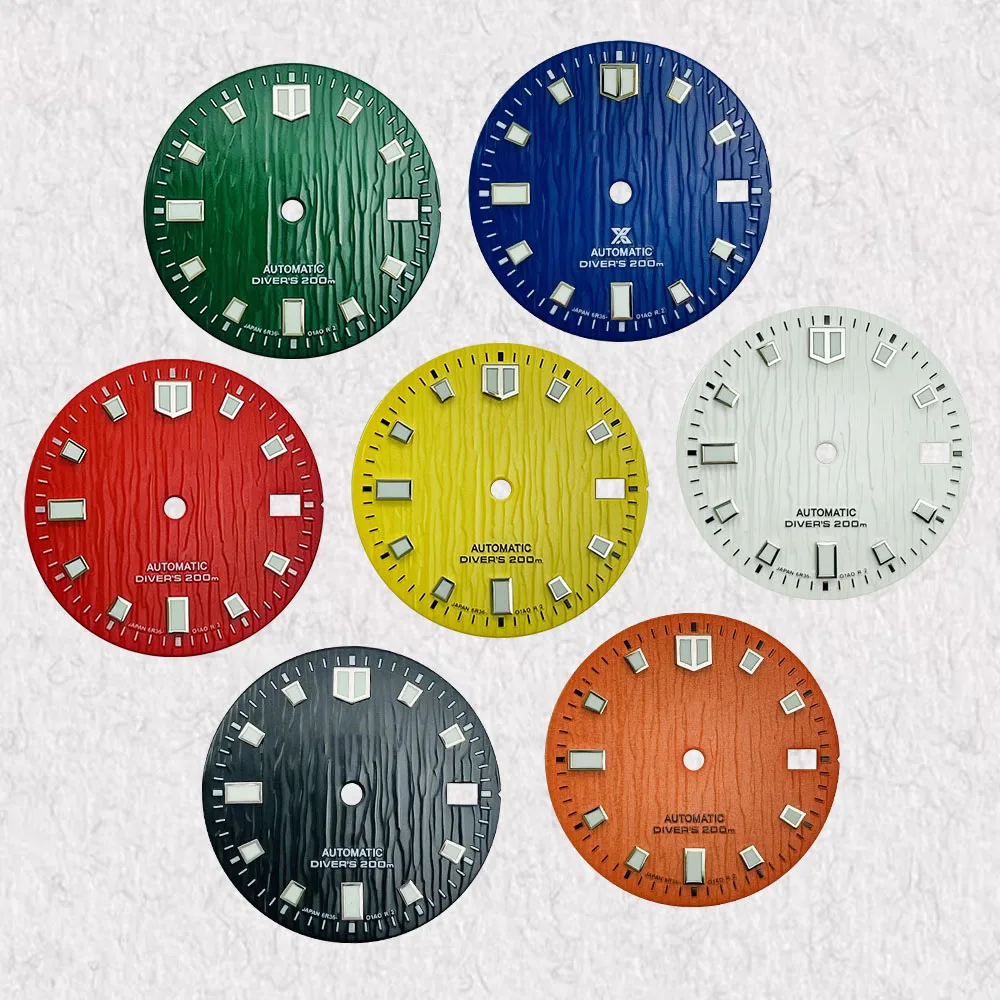 Nieuwste stijlen S Logo Meteoriet Wijzerplaat Geschikt Voor NH35/NH36 Japanse Beweging C3 Sterke Groene Lichtgevende Horloge Modificatie Accesso