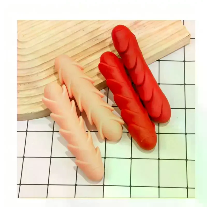 /GJ/Soft Sausage Shaped Sensory Squeeze Fidget Toy Stress Relief Gifts Office Relax Party Favors 2Pcs