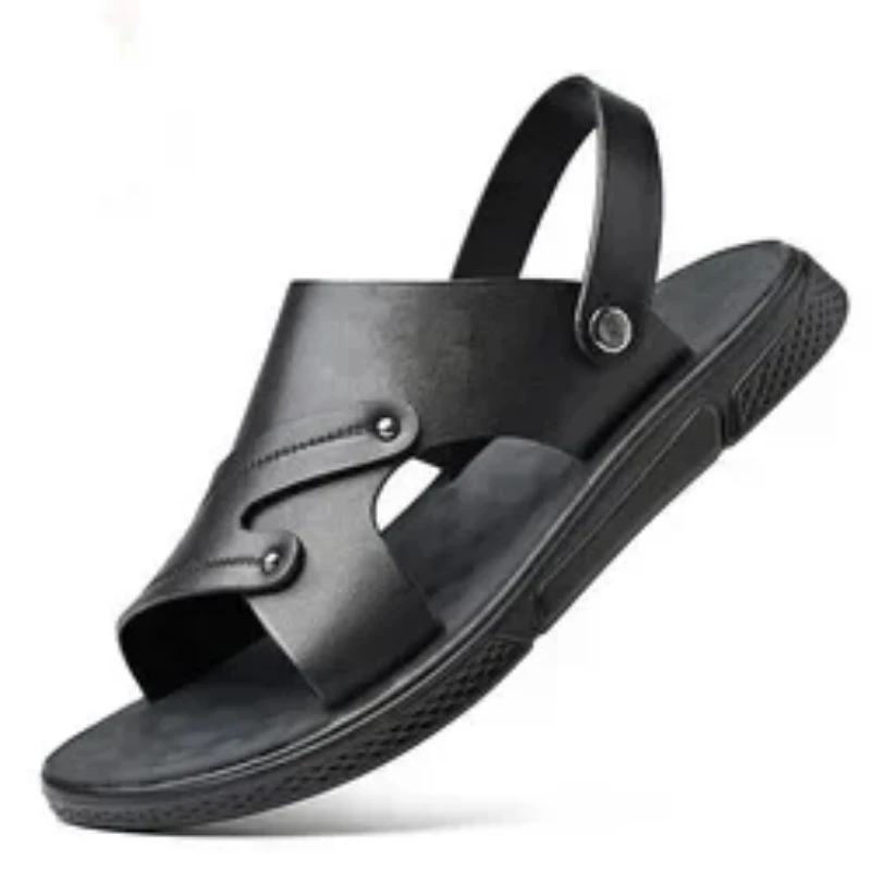 Cowhide Men Leather Sandals Summer Outdoor Beach Casual Slippers Wholesale Price Men's Sandals