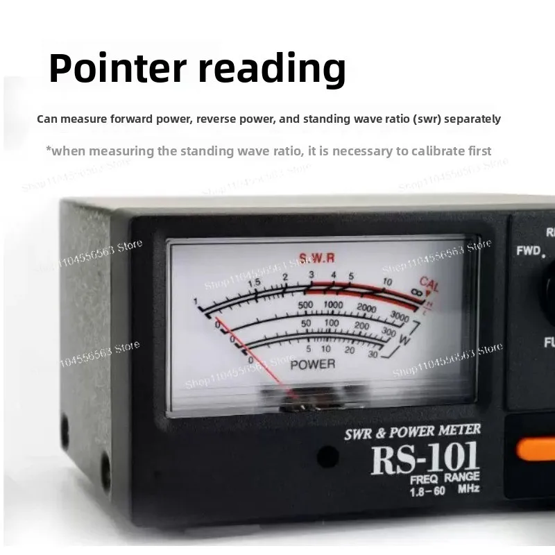 RS-101 1.8 - 60 MHz 3KW Shortwave Standing Wave Power Meter HF Pointer Instrument