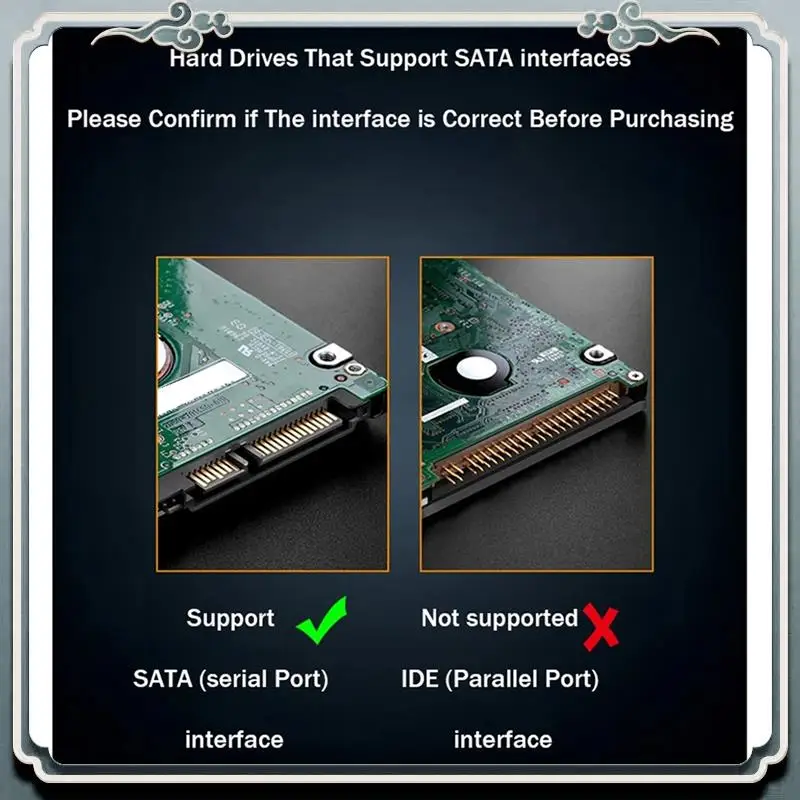 

Premium 2.5In HDD Enclosure SATA To USB3.1 External Hard Drive Case 6Gbps HDD SSD Hard Drive Enclosure Storage Case For PC