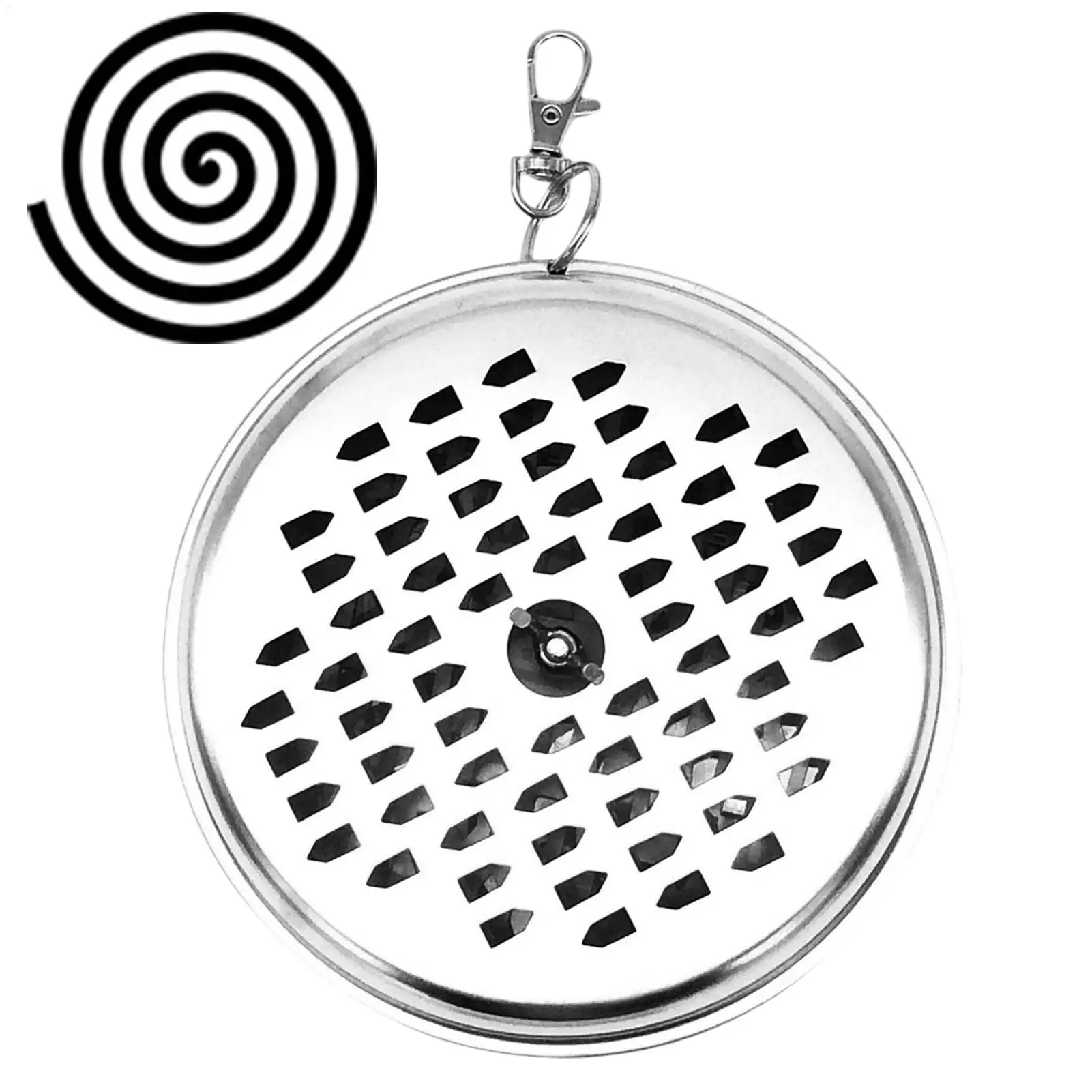 1pc Portable Mosquito Coil Tray With Cover Stainless Steel Mosquito Coil Holder Box Anti-Mosquito Spiral Incense Coil Burner