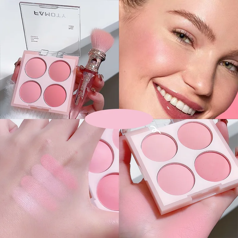 4 Colors Blush Powder Face Makeup  Sweet Warm Colors Matte Cheek Powder Facial Beauty Cosmetic Makeup Blush