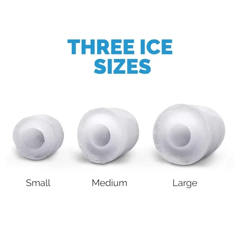 QWNewair ポータブル製氷機 50 ポンド 毎日、7分以内に12個のキューブ - コンパクトなカウンタートップデザイン - 3サイズの弾丸型アイスステンレス