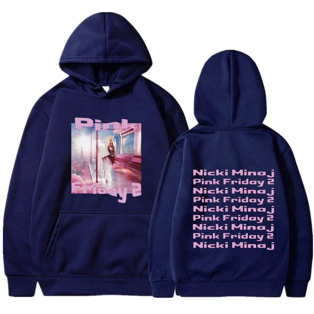 Nicki Minaj Pink Friday 2 Graphic Hoodie Men Women Fashion Hip Hop Long Sleeve Oversized Sweatshirt Casual Cotton Cozy Pullovers